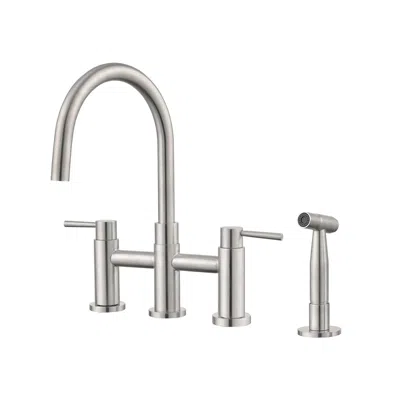 Streamdale Furniture Streamdale Double Handle Bridge Kitchen Faucet With Side Spray