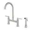 Streamdale Furniture Streamdale Double Handle Bridge Kitchen Faucet With Side Spray