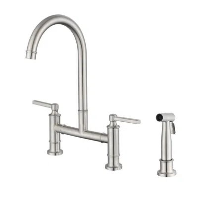 Streamdale Furniture Streamdale Double Handle Bridge Kitchen Faucet With Side Spray