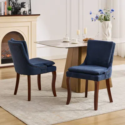 Streamdale Furniture Streamdale Double-layer Chenille Dining Chair Set (2)