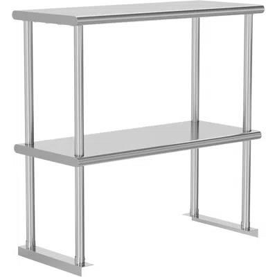 Streamdale Furniture Streamdale Double Overshelf 2 Tier Stainless Steel 12x36"