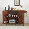 Streamdale Furniture Streamdale Drop Leaf Rolling Kitchen Island With Storage