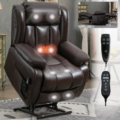 Streamdale Furniture Streamdale Dual Motor Infinite Position Up To 350 Lbs Electric Medium Size In Brown
