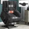 Streamdale Furniture Streamdale Dual Motor Power Lift Recliner With Heat & Massage, 350 Lbs, Grey