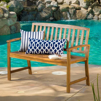 Streamdale Furniture Streamdale Durable Acacia Wood Bench For Outdoor Comfort And Style