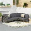 Streamdale Furniture Streamdale Durable Acacia Wood Sofa With Water-resistant Cushions And Cross-back Design