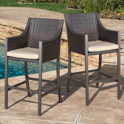 Streamdale Furniture Streamdale Durable Patio Barstools With Cushioned Seats