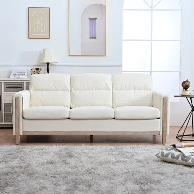 Streamdale Furniture Streamdale Durable Three-seater Sofa With Soft Cushions In Neutral