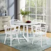 Streamdale Furniture Streamdale Edo White Wood 5-piece Dining Set, Trestle Dining Table With 4 Windsor Chairs