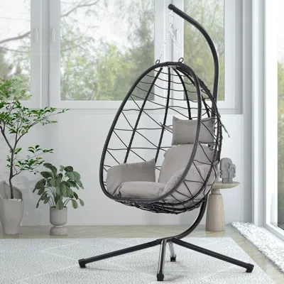 Streamdale Furniture Streamdale Egg Chair With Stand For Indoor And Outdoor Use