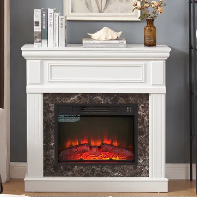 Streamdale Furniture Streamdale Electric Fireplace Mantel With 23" Insert, Remote Control