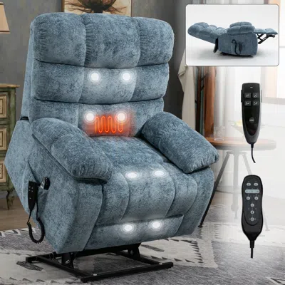 Streamdale Furniture Streamdale Electric Lift Recliner Chair With Heat & Massage - Blue