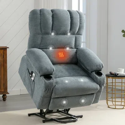 Streamdale Furniture Streamdale Electric Massage Lift Chair W/ Heat & Usb - Blue