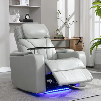 Streamdale Furniture Streamdale Electric Power Recliner With Usb Charger, Storage, Cup Holder, Bluetooth