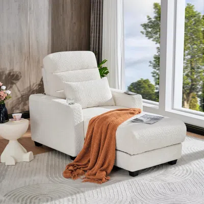 Streamdale Furniture Streamdale Electric Recliner Chair With Wireless Charging - Beige