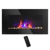 Streamdale Furniture Streamdale Electric Wall-mounted Fireplace W/flame Effect And 7 Color Light
