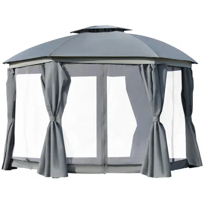 Streamdale Furniture Streamdale Elegant 12x12 Pavilion With Curved Canopy For Outdoor Gatherings