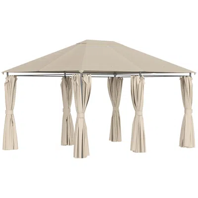 Streamdale Furniture Streamdale Elegant 13'x10' Outdoor Gazebo With Removable Curtains And Canopy Top