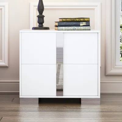 Streamdale Furniture Streamdale Elegant 2-drawer Nightstand In White For Versatile Storage