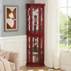 Streamdale Furniture Streamdale Elegant 3-side Glass Display Curio Cabinet With Adjustable Shelves