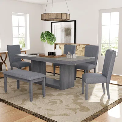 Streamdale Furniture Streamdale Elegant & Durable 6-piece Dining Set With Expandable Table And Upholstered Seating