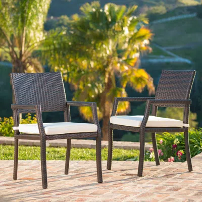Streamdale Furniture Streamdale Elegant And Durable Outdoor Wicker Dining Chairs With Cushioned Seats