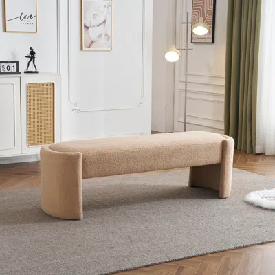 Streamdale Furniture Streamdale Elegant And Simple Long - Shaped Ottoman Bench In Brown
