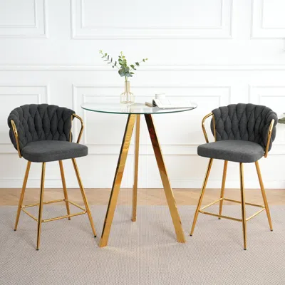 Streamdale Furniture Streamdale Elegant Bar Chairs With Legs (set Of 3)