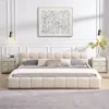 Streamdale Furniture Streamdale Elegant Beige Chenille Upholstered Bed With Checkerboard Design, King, Beige In Neutral