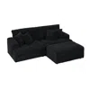 Streamdale Furniture Streamdale Elegant Black Foot Rest Seat