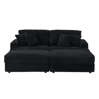 Streamdale Furniture Streamdale Elegant Black Foot Rest Seat