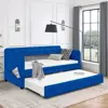 Streamdale Furniture Streamdale Elegant Blue Velvet Daybed With Trundle