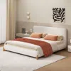 Streamdale Furniture Streamdale Elegant Boucle Upholstered Bed, King Size, White