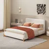 Streamdale Furniture Streamdale Elegant Boucle Upholstered Bed Luxurious & Comfortable Centerpiece Full Size White