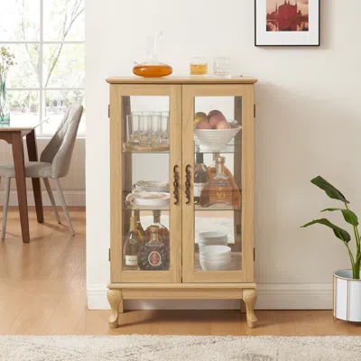 Streamdale Furniture Streamdale Elegant Curio Cabinet With Mirrored Back And Adjustable Shelves