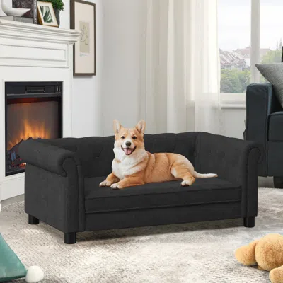 Streamdale Furniture Streamdale Elegant Elevated Dog Sofa Bed - Black