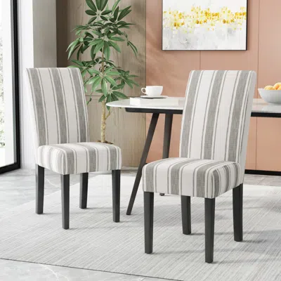 Streamdale Furniture Streamdale Elegant Fabric Dining Chair With Sharp Edges In Black