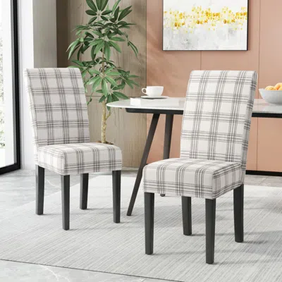 Streamdale Furniture Streamdale Elegant Fabric Dining Chair With Sharp Edges In Gray