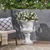 Streamdale Furniture Streamdale Elegant Faux-stone Square Planter With Drainage Hole And Stopper