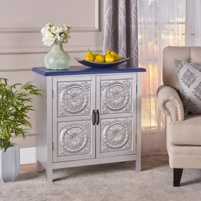 Streamdale Furniture Streamdale Elegant Firwood Cabinet With Carved Panels And Ample Storage