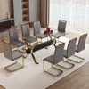 Streamdale Furniture Streamdale Elegant Glass Dining Set With 8 Chairs And Metal Accents