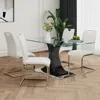 Streamdale Furniture Streamdale Elegant Glass Dining Table And Chair Set (5)