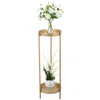 Streamdale Furniture Streamdale Elegant Golden Foldable 2-tier Plant Stand For Indoor Outdoor Use