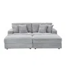 Streamdale Furniture Streamdale Elegant Gray Footstool: Comfortable, Stable, & Temporary Seat