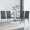 Streamdale Furniture Streamdale Elegant Gray Grid Armless Dining Chairs (4-piece Set)