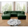 Streamdale Furniture Streamdale Elegant Green Chenille U-shaped Sofa With Storage Seat And Ottoman