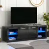 Streamdale Furniture Streamdale Elegant High Gloss Tv Stand With Led Lights