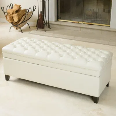 Streamdale Furniture Streamdale Elegant Juliana Ottoman With Ample Storage And Bonded Leather