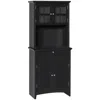 Streamdale Furniture Streamdale Elegant Kitchen Pantry Cabinet With Glass Door And Drawer