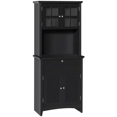 Streamdale Furniture Streamdale Elegant Kitchen Pantry Cabinet With Glass Door And Drawer